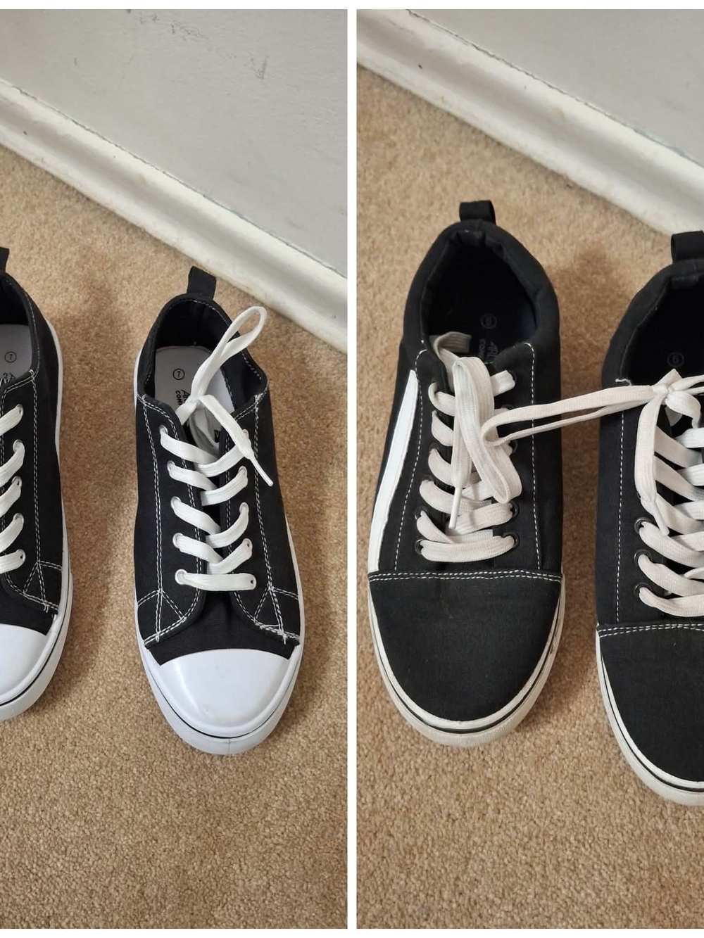 Ardene Black Canvas Sneakers Bundle Sizes 6 & 7 (2 Pairs)